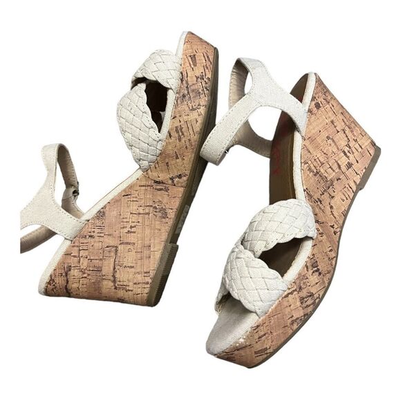 Jellypop braided canvas Panke cream colored wedge sandals size 8.5 - Picture 6 of 8